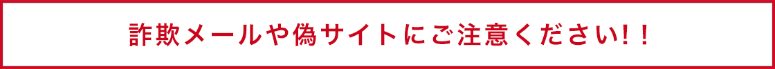 詐欺メールや偽サイトにご注意ください！！